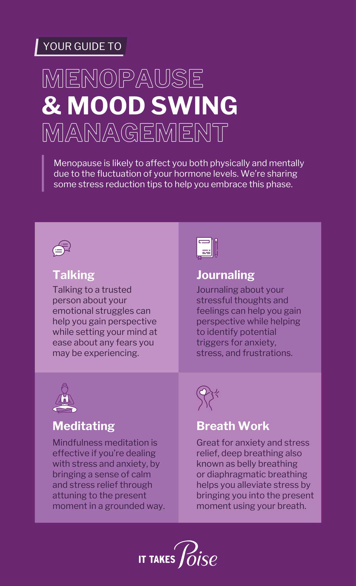 Menopause and Mood Swing Management infographic
